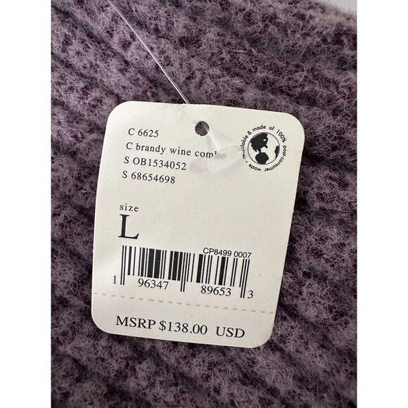 FREE PEOPLE Claude L Sweater Dress Purple Brandy Wine Sleeveless NWT $138 - Picture 5 of 11